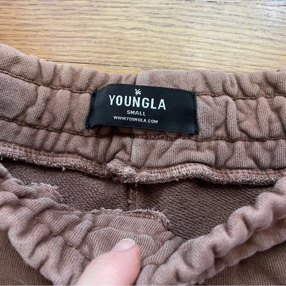 YoungLA light Brown Men's athletic sweat Shorts Small